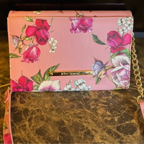 Betsey Johnson Floral Pink Crossbody Bag - Picture 3 of 9